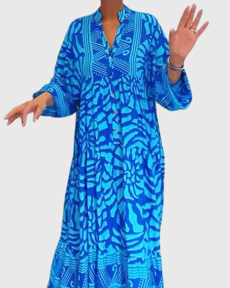 Style200™ | Chic Maxi Dress with Vibrant Print for Any Occasion