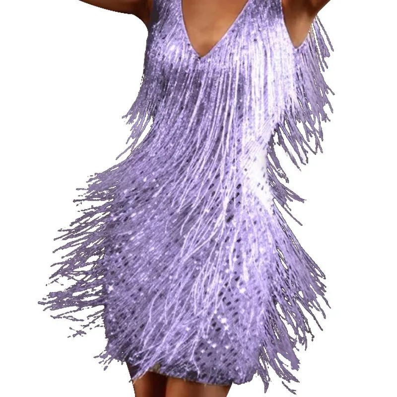 Kimberly™ | Chic Women’s Fringe Feather Cocktail Dress for Parties