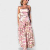 Style200™ | Pastel Off-Shoulder Maxi Dress for Summer Events