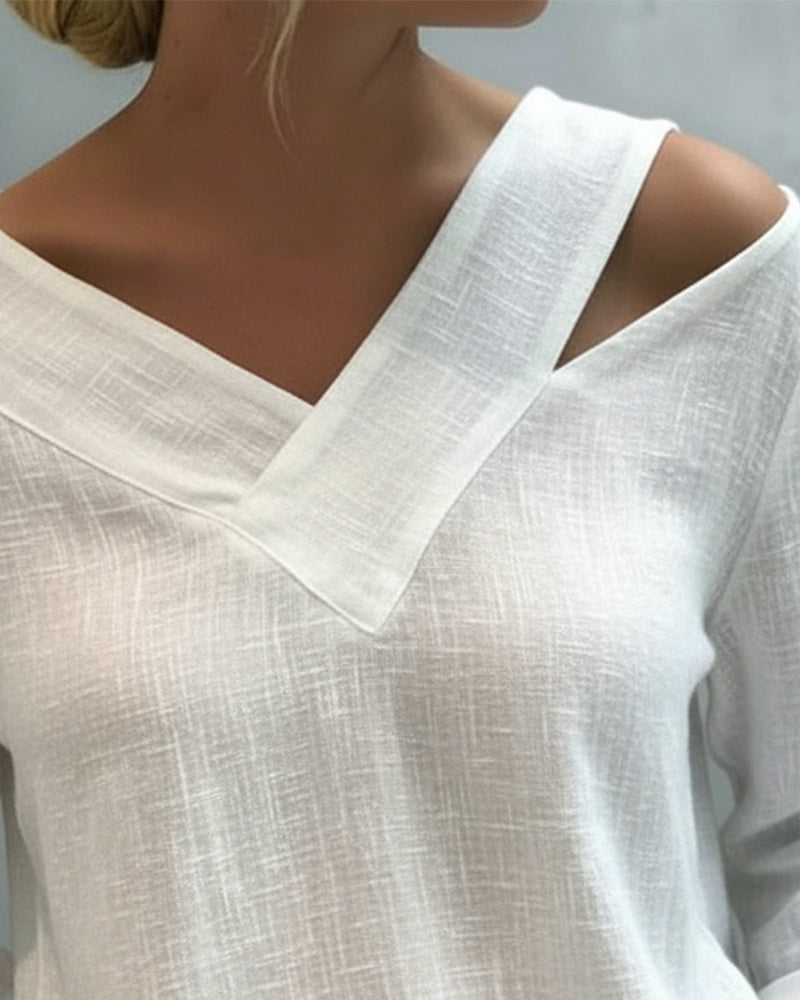 Aria™ | Women's Asymmetric V-Neck Long Sleeve Top