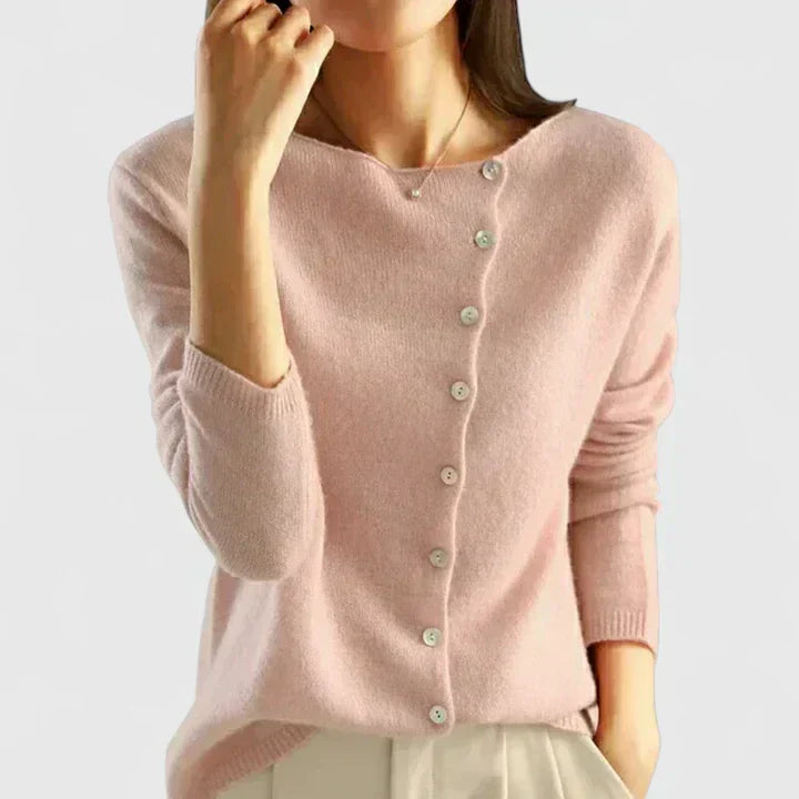 Sadie | Button Up Cardigan with Collared Detail