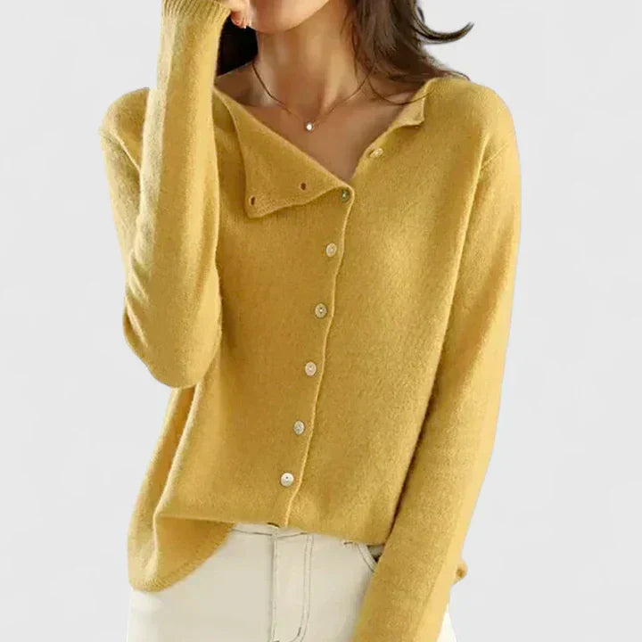 Sadie | Button Up Cardigan with Collared Detail