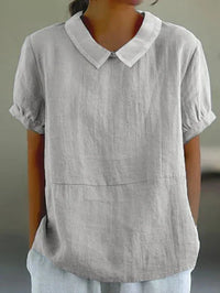 Ivy™ | Women's Peter Pan Collar Short Sleeve Casual Top