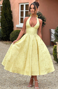 Caroline | Women's Wedding Guest Embellished V-Neck Dress