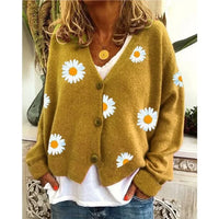 Daisy | Button Up Cardigan with Floral Embroidery