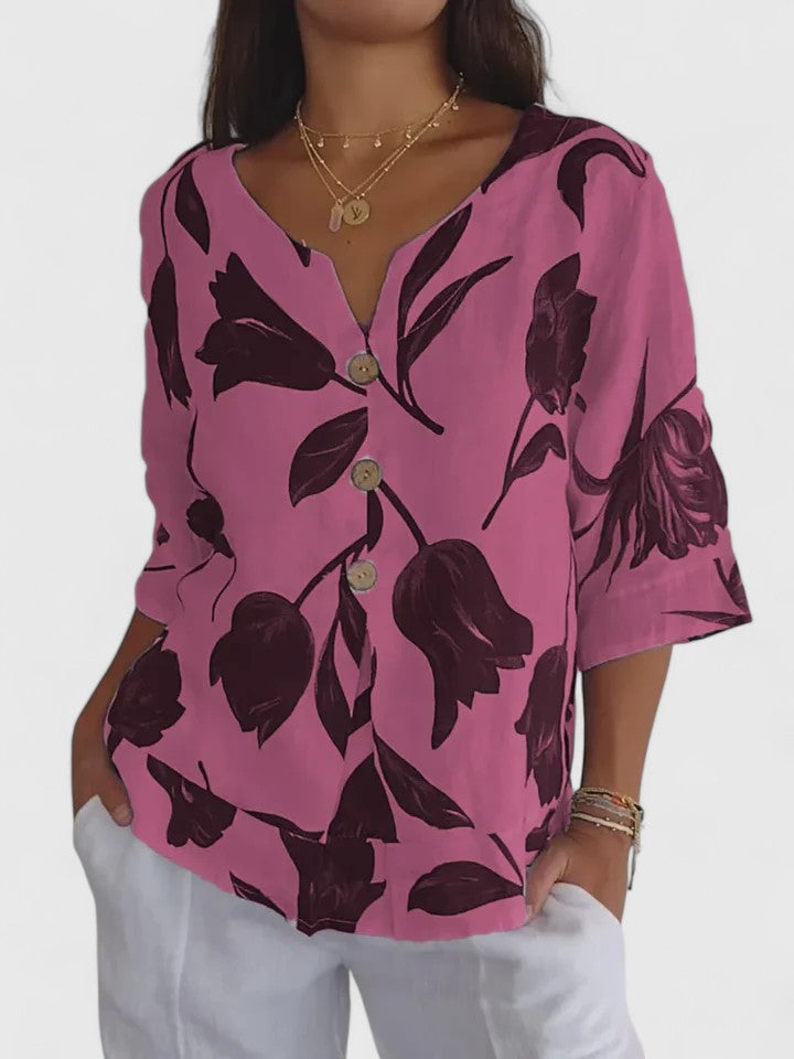 Laura™ | Stylish V-Neck Blouse for Every Occasion
