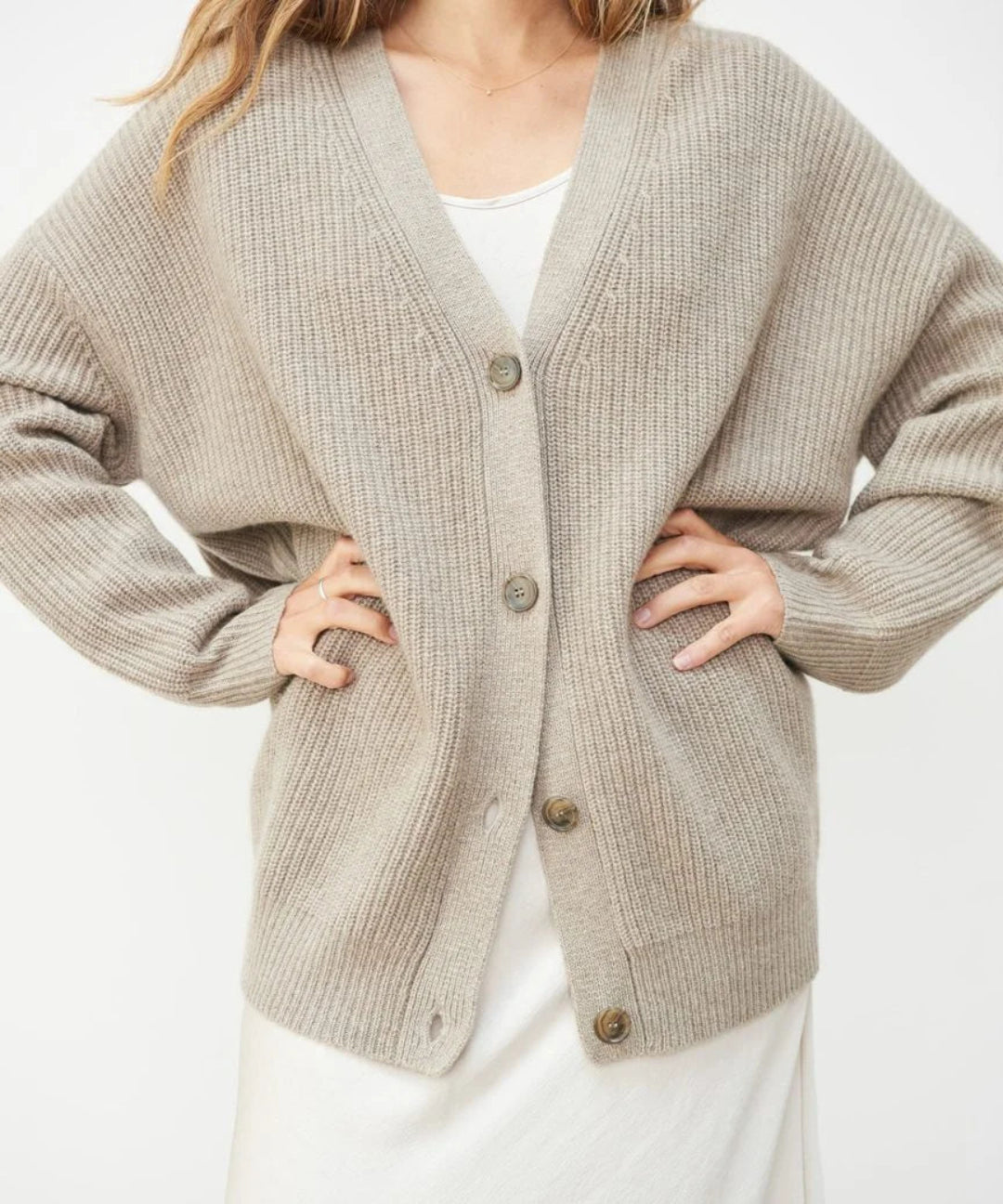 Autumn | Oversized Cardigan with Ribbed Knit Detail