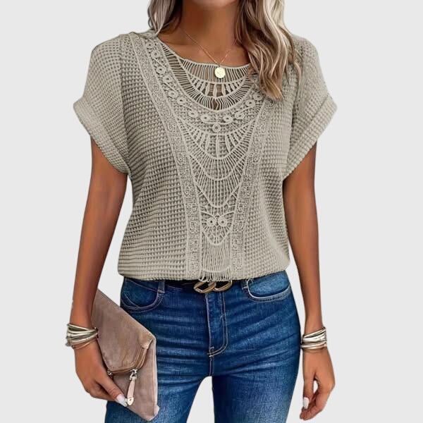 Style200™ | Chic Ibiza-Inspired Pearl Blouse for Every Occasion