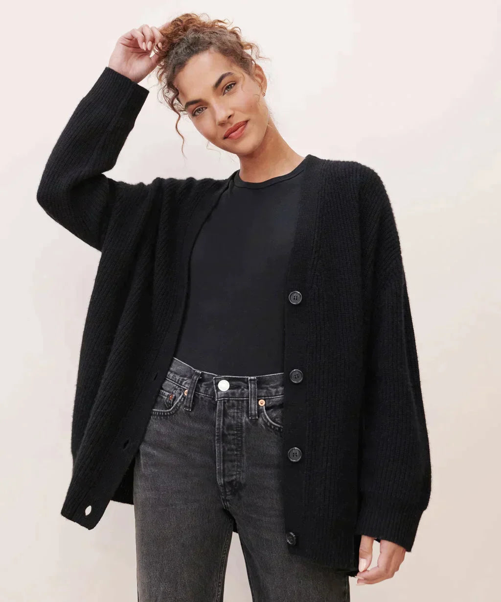 Autumn | Oversized Cardigan with Ribbed Knit Detail
