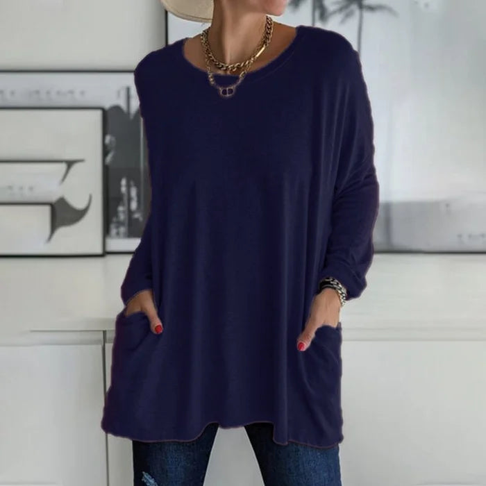 Ruby™ | Women's Oversized Long Sleeve Tunic Top with Pockets