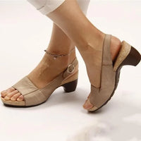 Vivian™ | Women's Block Heel Slingback Sandals with Buckle Strap