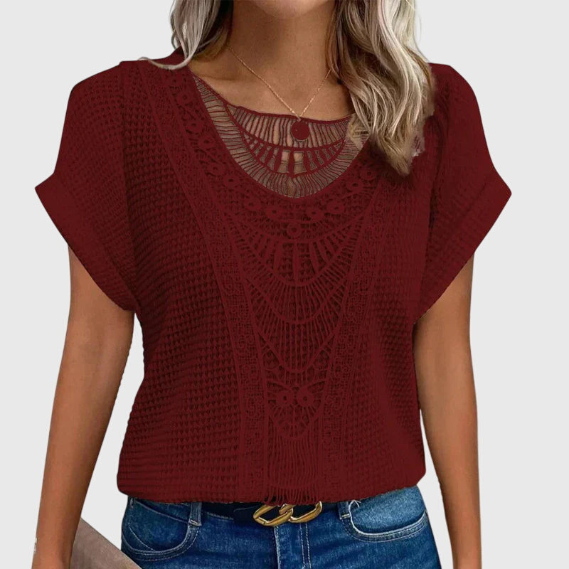 Style200™ | Chic Ibiza-Inspired Pearl Blouse for Every Occasion