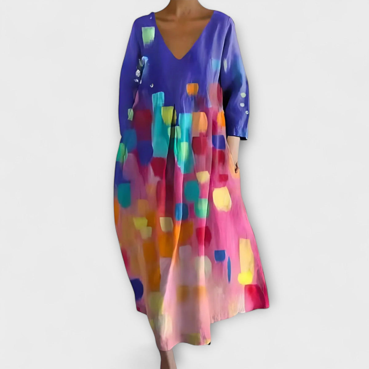 Style200™ | Vibrant V-Neck Maxi Dress for Every Occasion