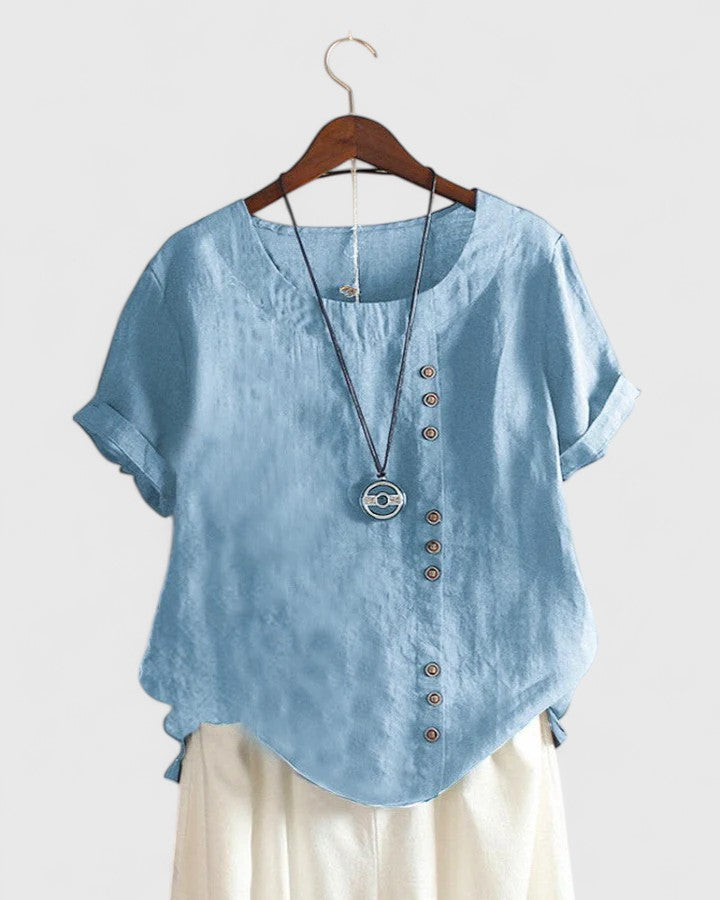 Elisavie™ | Chic Short Sleeve Blouse for Everyday Wear