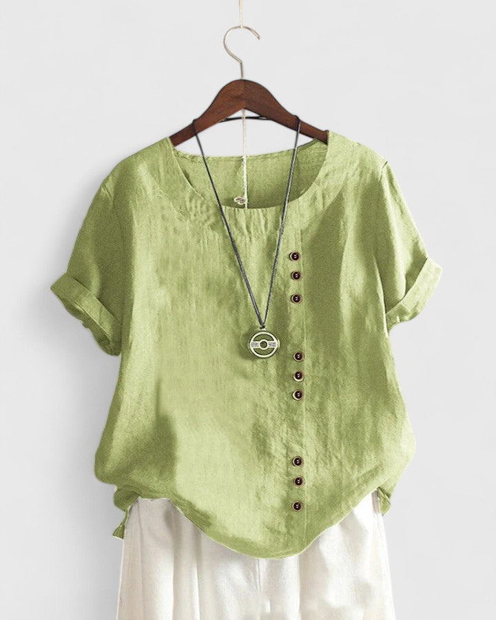Elisavie™ | Chic Short Sleeve Blouse for Everyday Wear