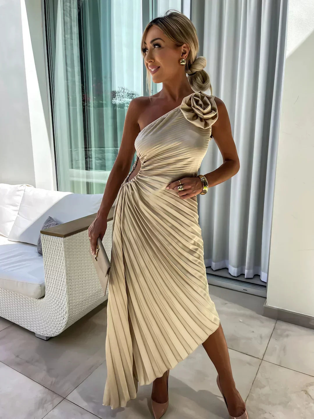 Renée™ | Wedding Guest Dress with Floral Design