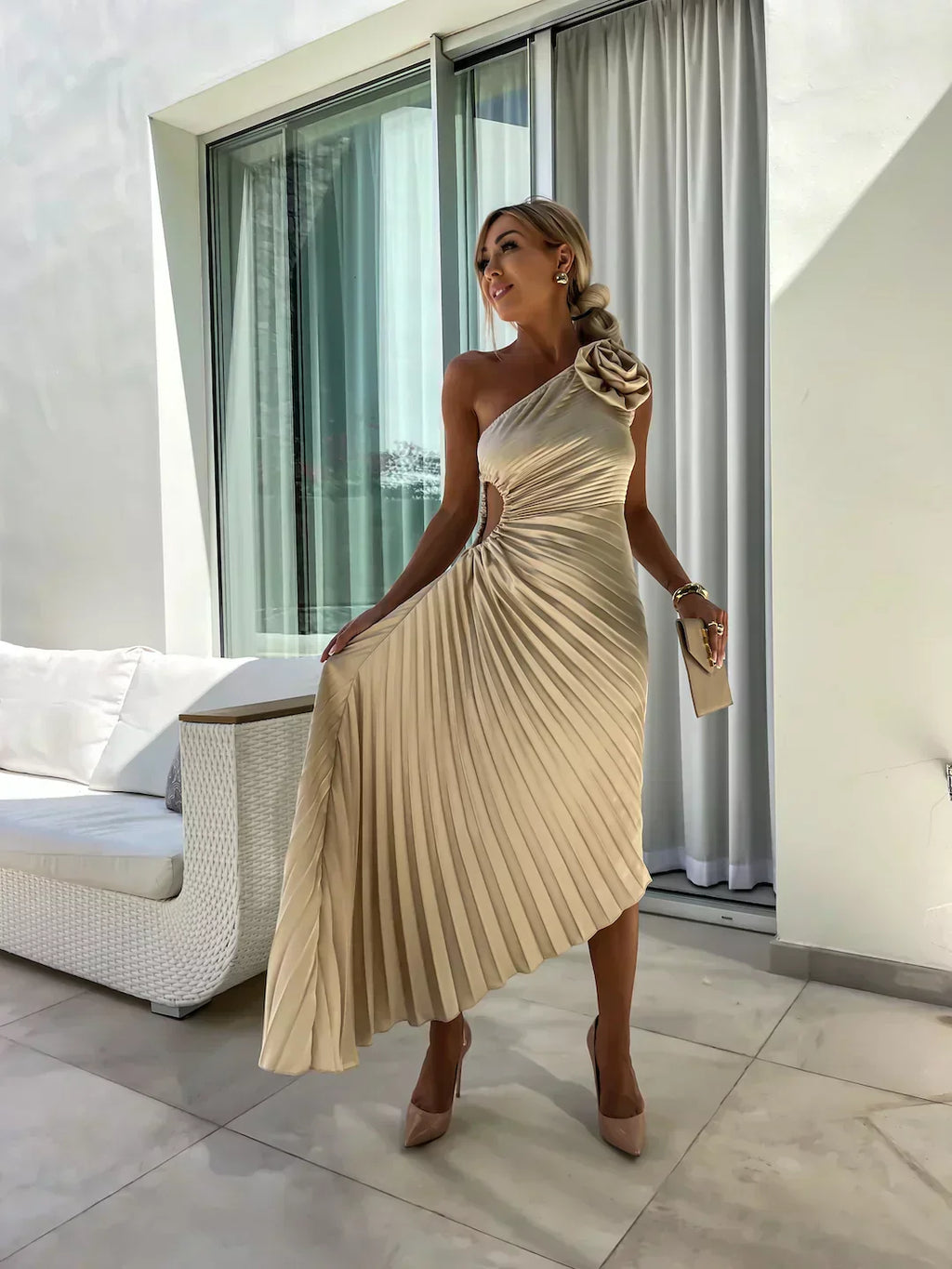 Renée™ | Wedding Guest Dress with Floral Design