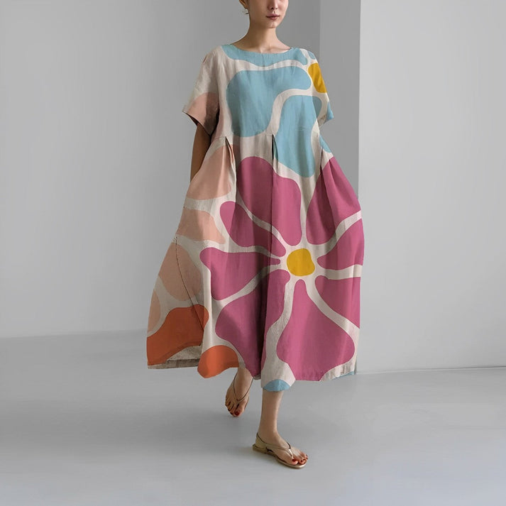 Isabella™ | Women Relaxed Style Flower Midi Dress