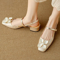Florine™ | Women's Floral Slingback Pumps Square Toe Block Heel Shoes