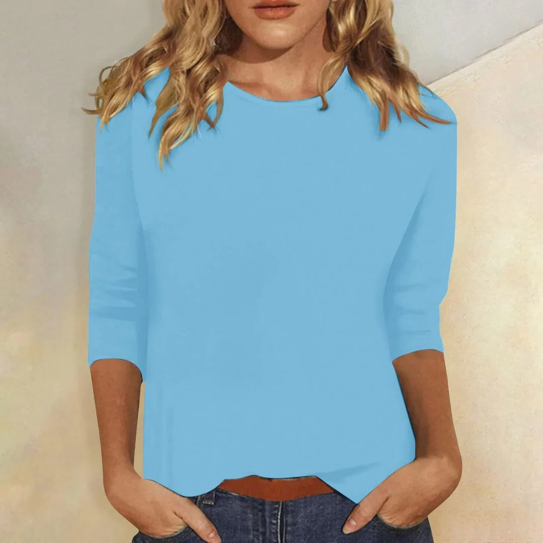 Stella™ | Women's Crew Neck 3/4 Sleeve Casual Everyday Top