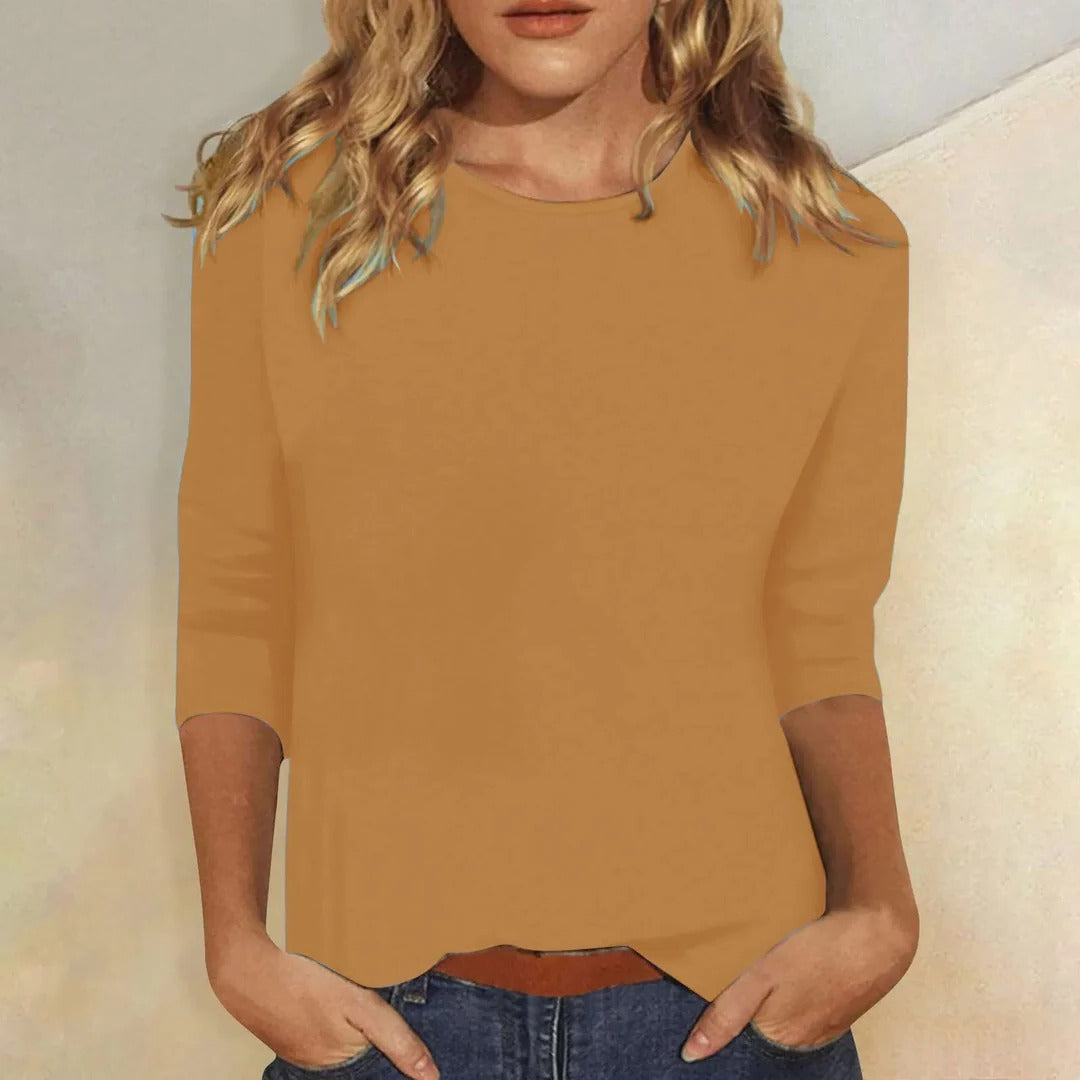 Stella™ | Women's Crew Neck 3/4 Sleeve Casual Everyday Top