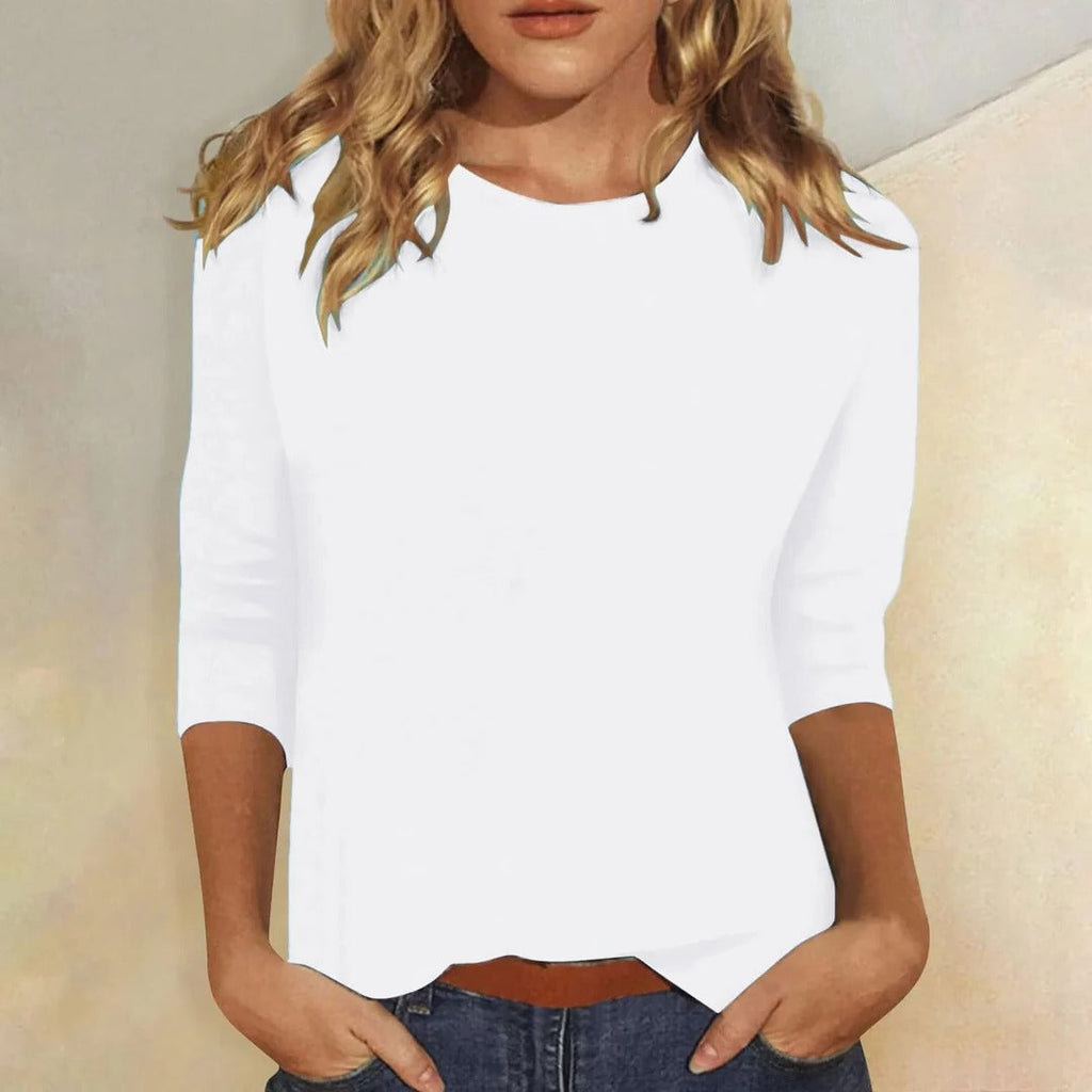 Stella™ | Women's Crew Neck 3/4 Sleeve Casual Everyday Top