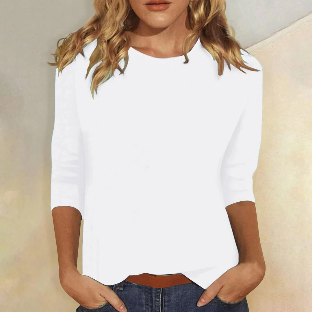 Stella™ | Women's Crew Neck 3/4 Sleeve Casual Everyday Top