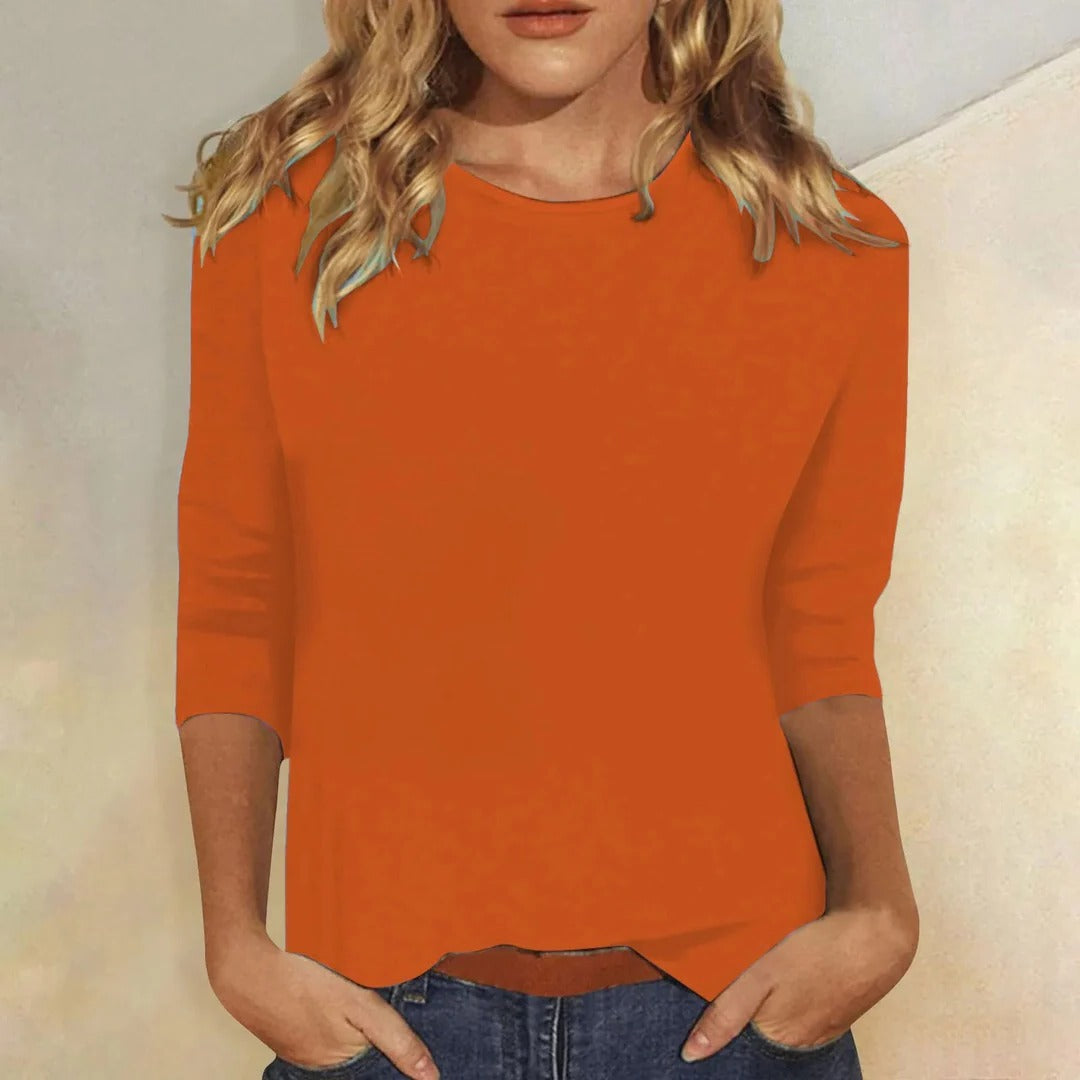 Stella™ | Women's Crew Neck 3/4 Sleeve Casual Everyday Top