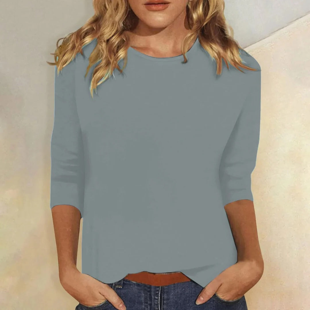 Stella™ | Women's Crew Neck 3/4 Sleeve Casual Everyday Top