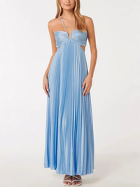 Orchid | Women's Wedding Guest Halter Maxi Dress Evening