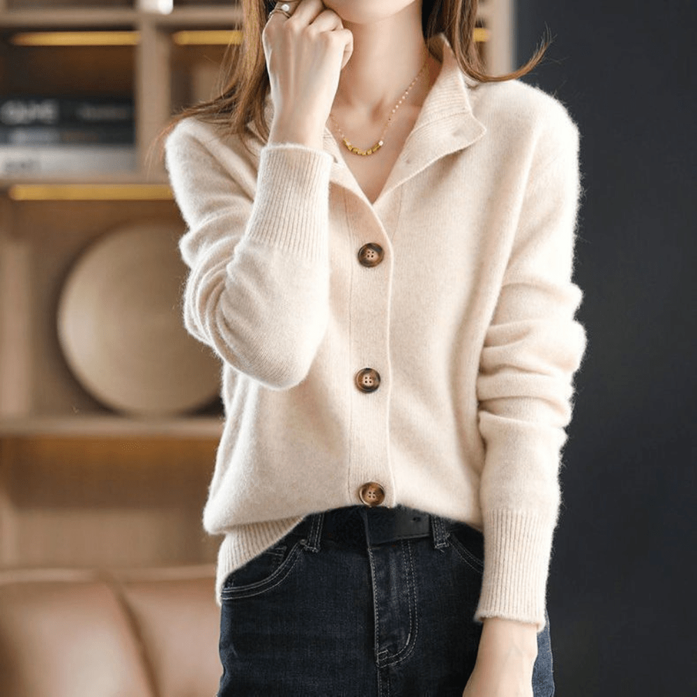 Meadow | Cashmere Cardigan with Collared Detail