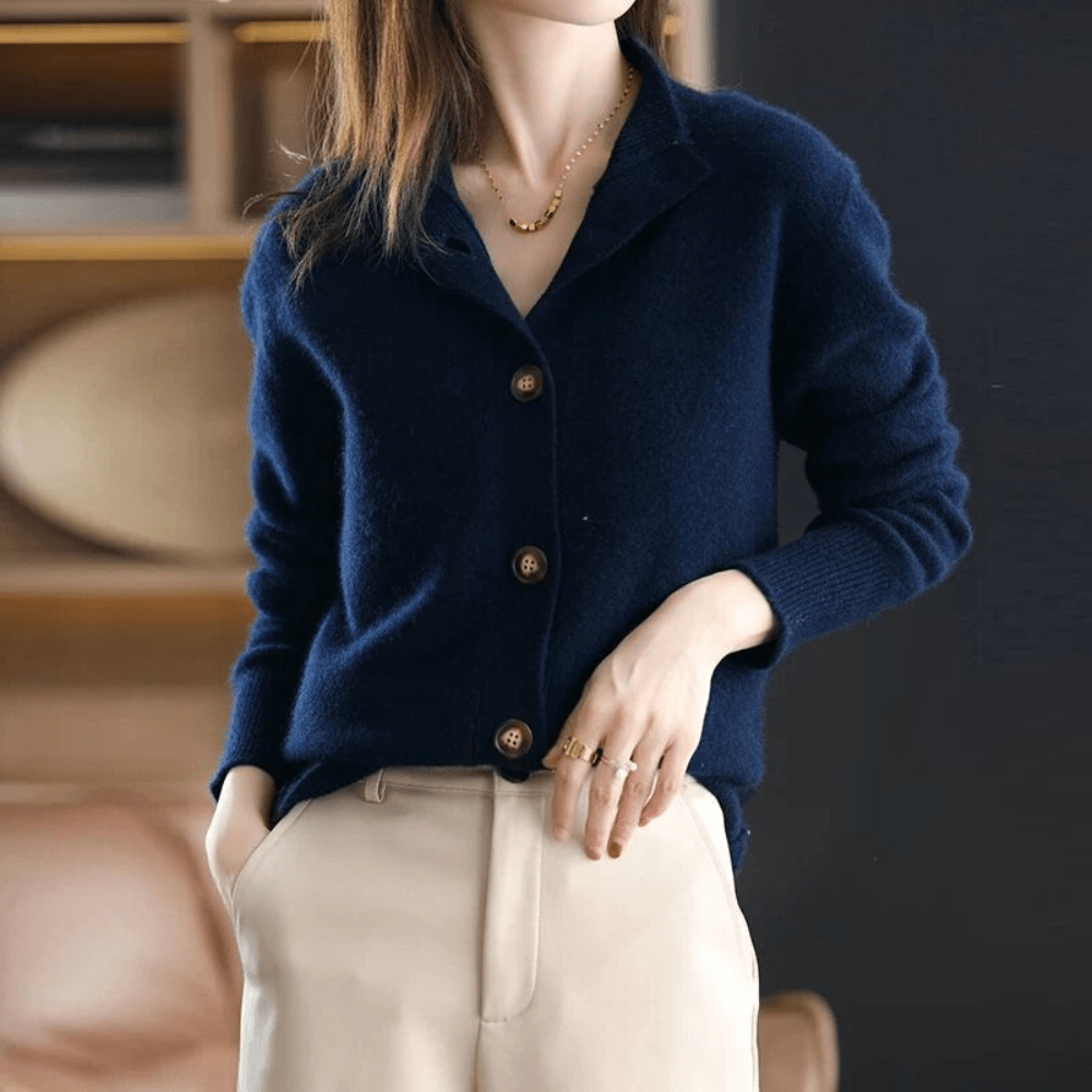 Meadow | Cashmere Cardigan with Collared Detail