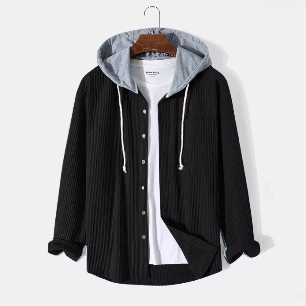 Bordeaux Hooded Cord Shirt