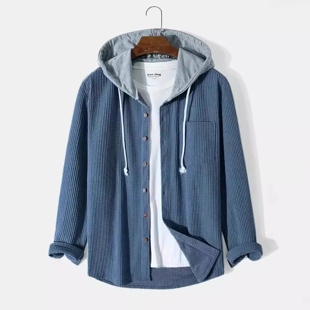 Bordeaux Hooded Cord Shirt