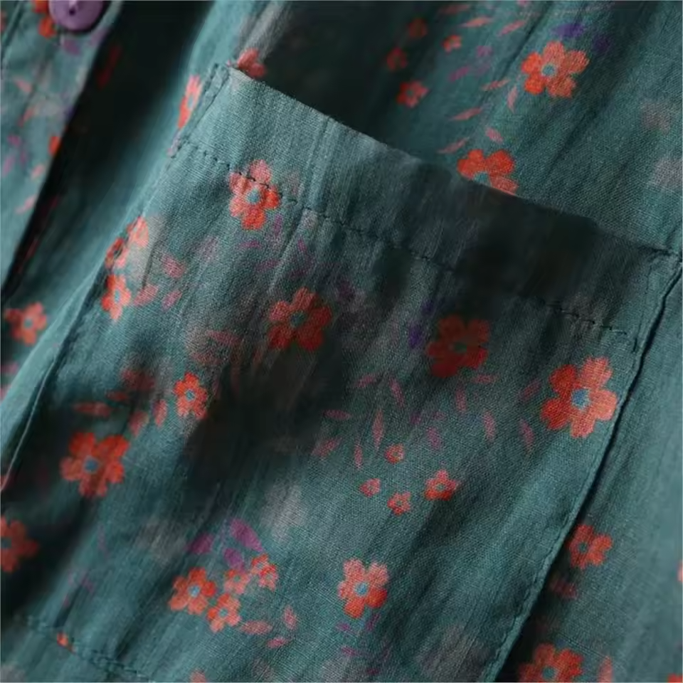 Annette™ | Floral Half-Placket Shirt
