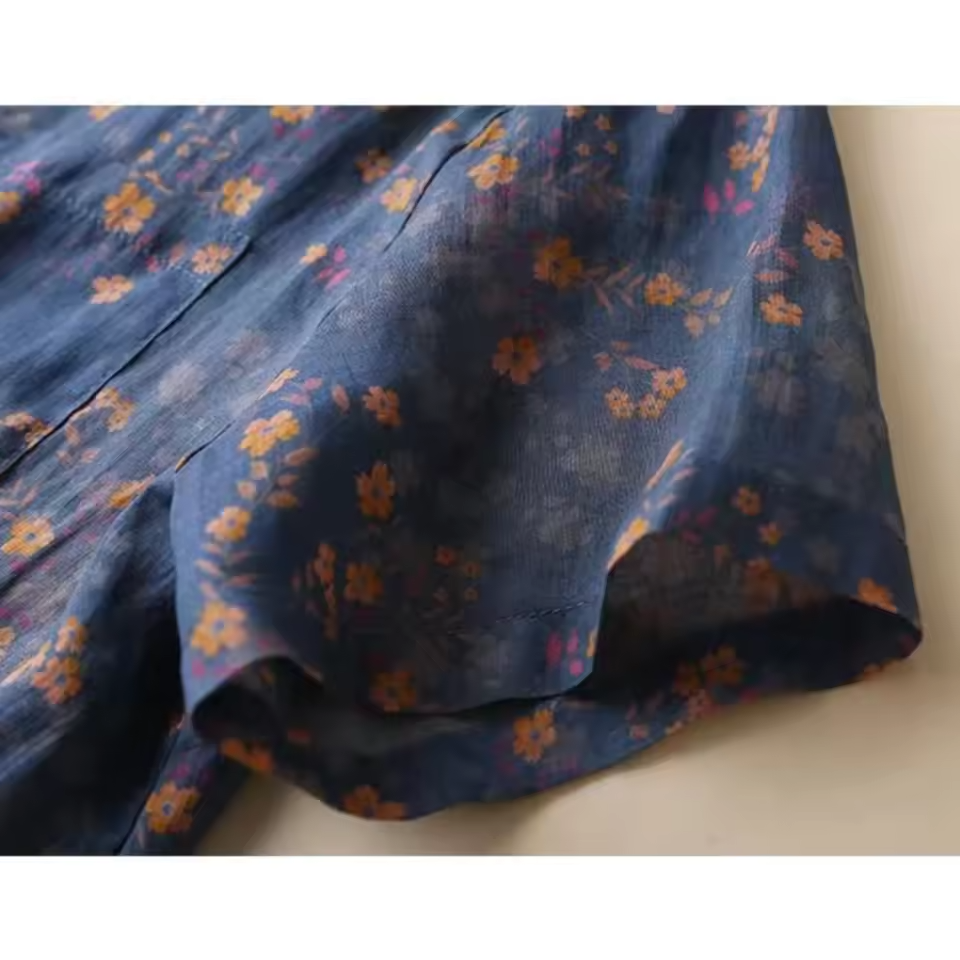 Annette™ | Floral Half-Placket Shirt