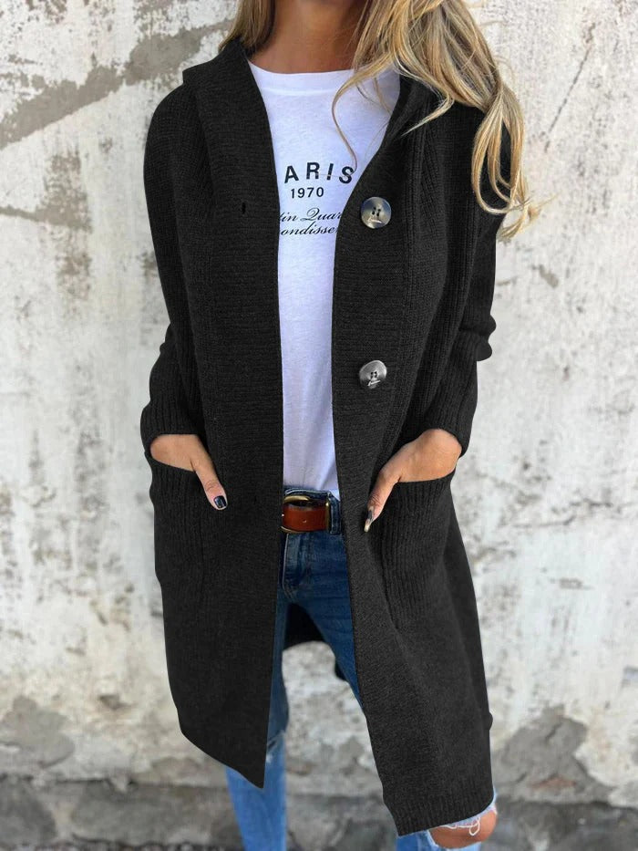 Reese | Long Cardigan with Button Front Detail