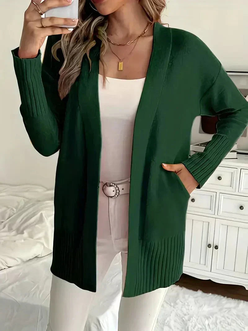 Blair | Long Cardigan with Ribbed Cuff Detail