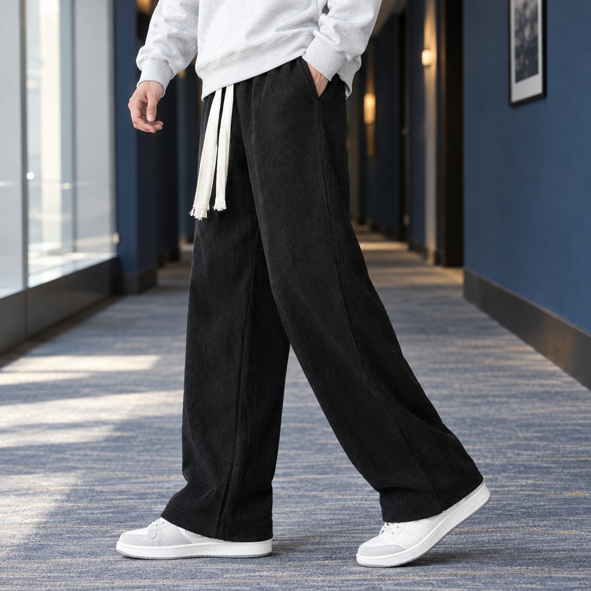 Dario Ribbed Wide Leg Pants