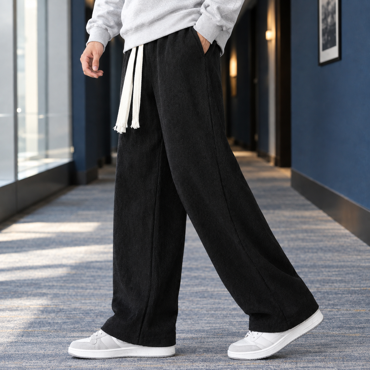 Dario Ribbed Wide Leg Pants