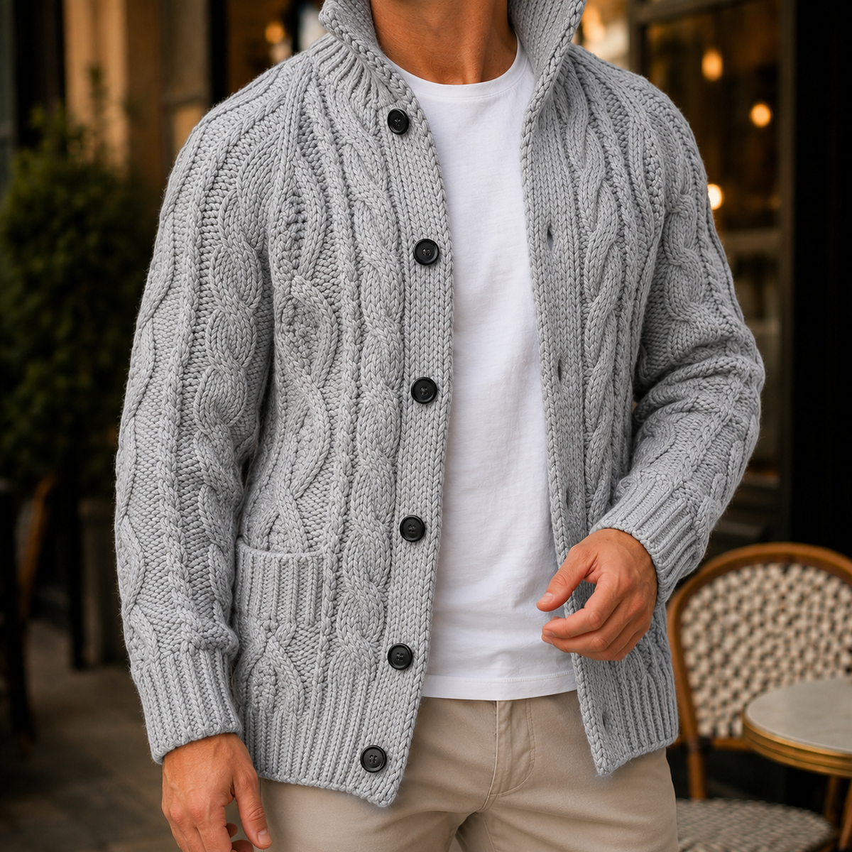 Caius Cable Knit Cardigan