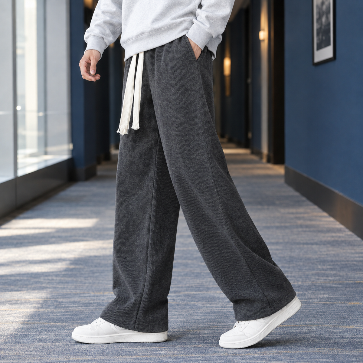 Dario Ribbed Wide Leg Pants