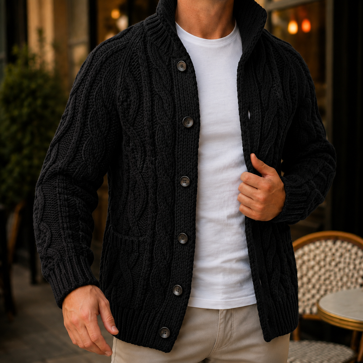 Caius Cable Knit Cardigan