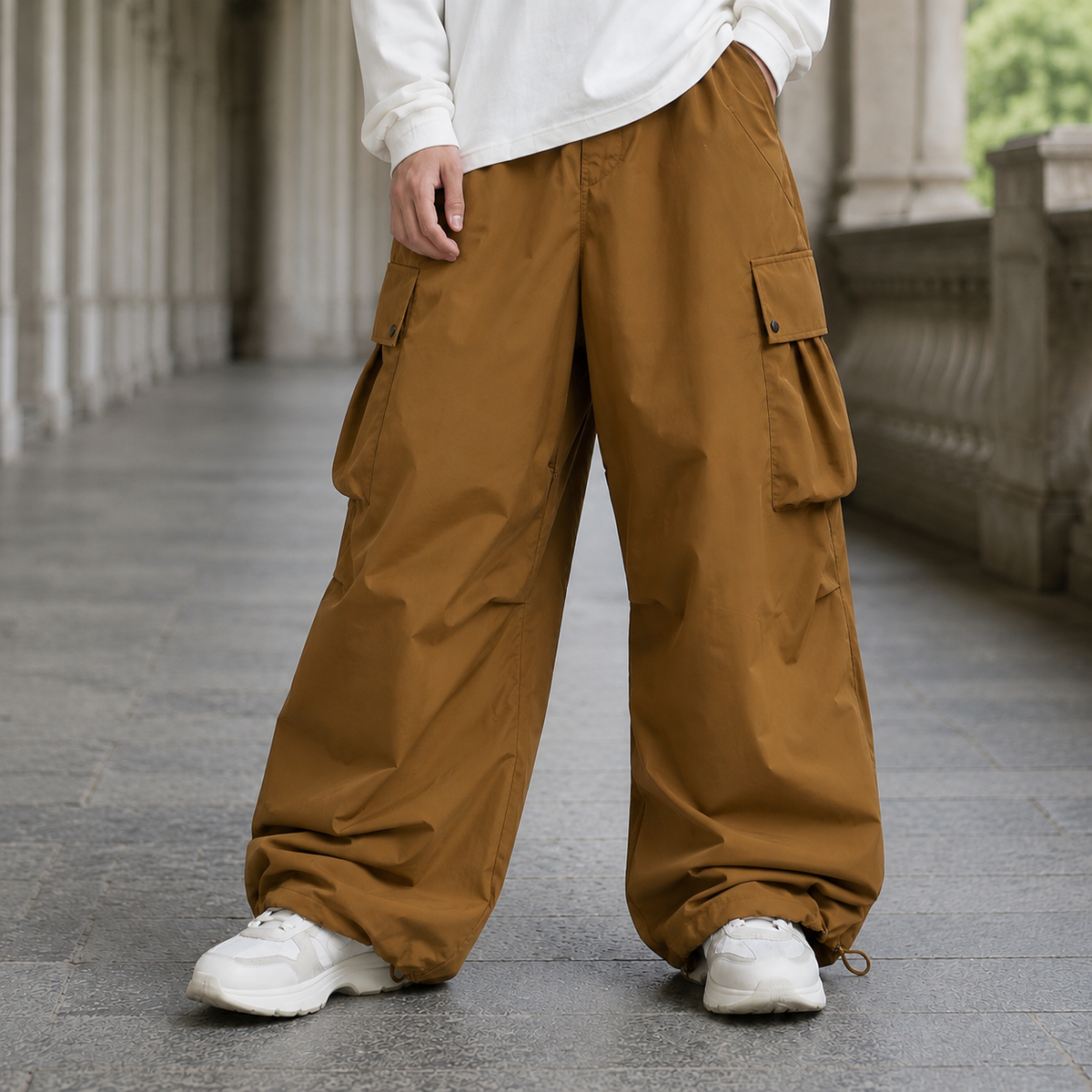 Wyatt Baggy Wide-Leg Cargo Pants