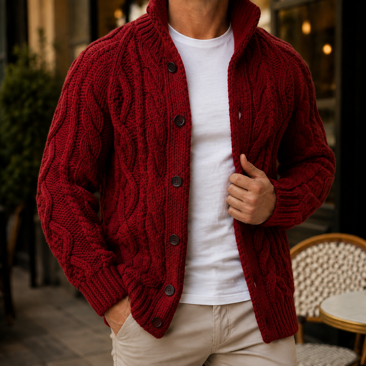 Caius Cable Knit Cardigan