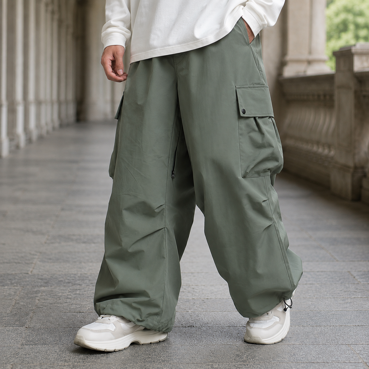 Wyatt Baggy Wide-Leg Cargo Pants