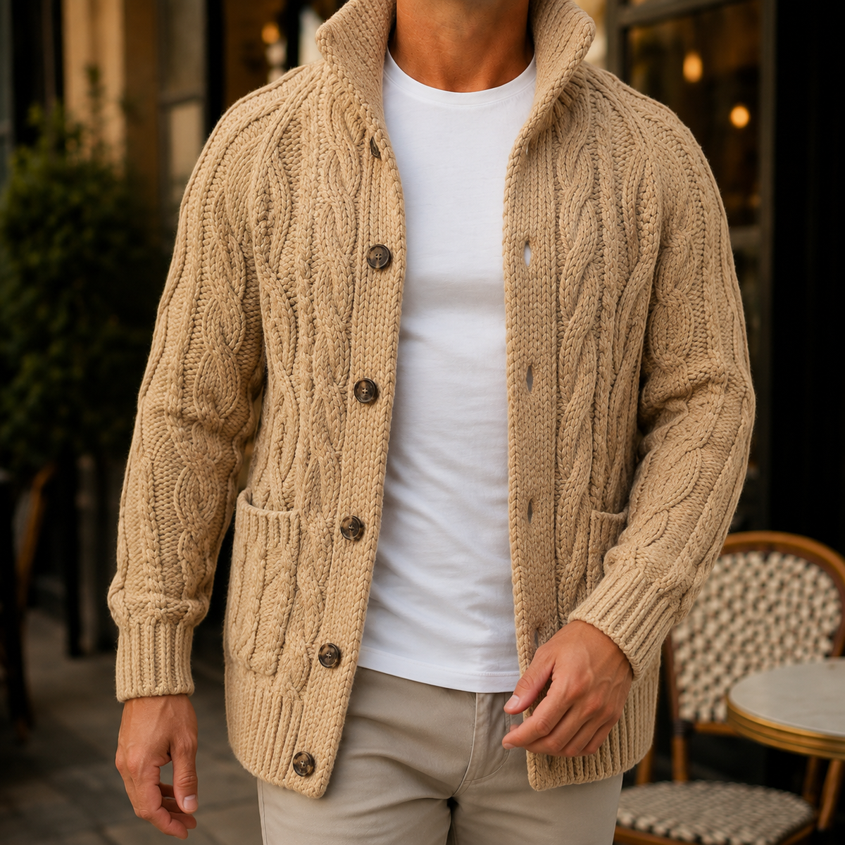Caius Cable Knit Cardigan