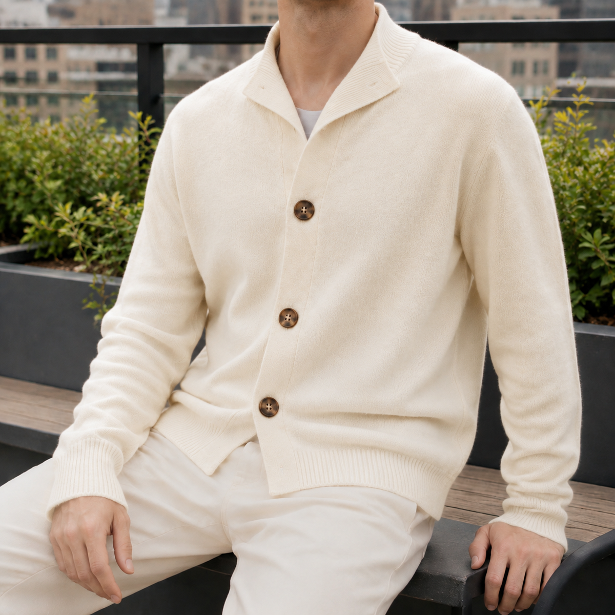 Tristan Cashmere-Feel Cardigan