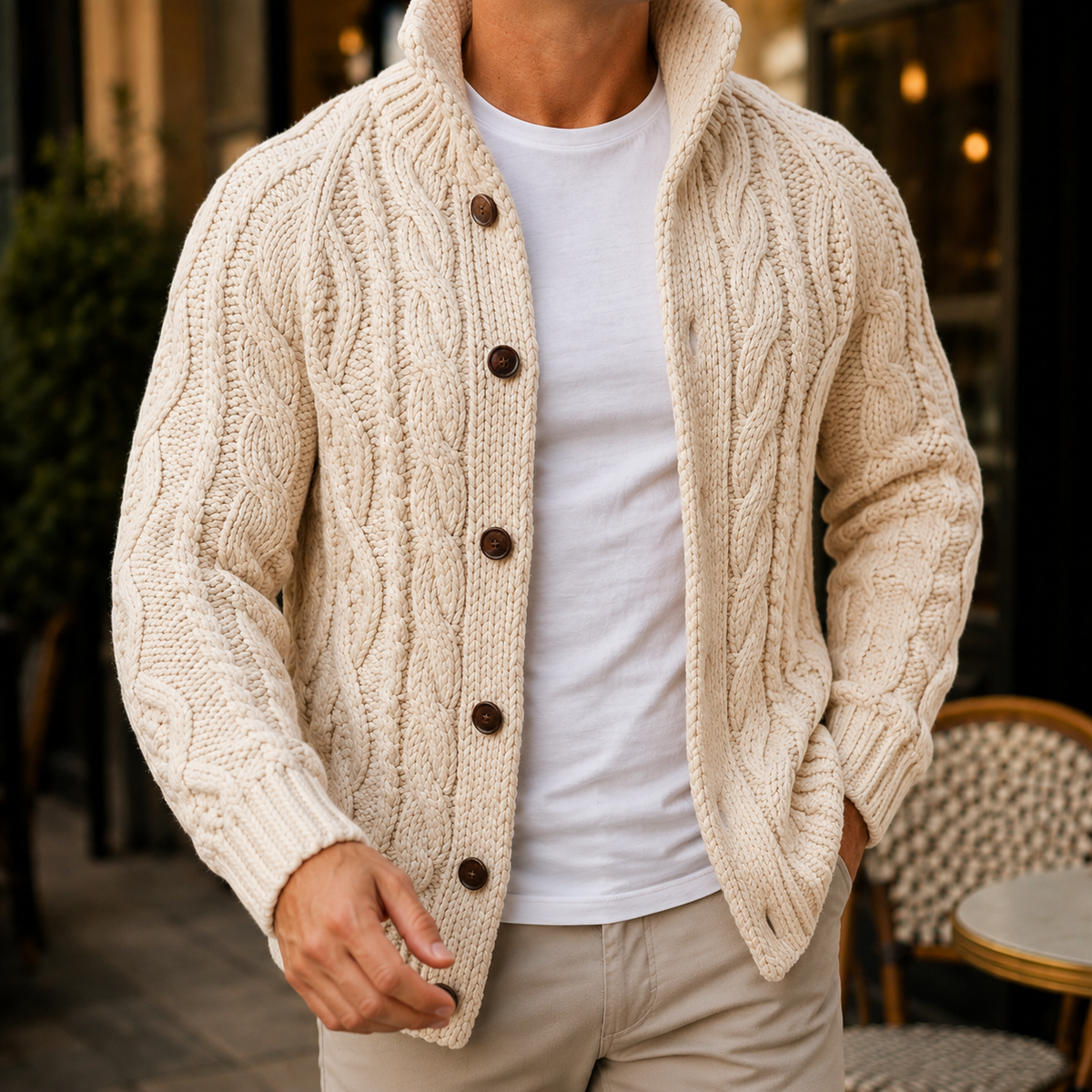 Caius Cable Knit Cardigan