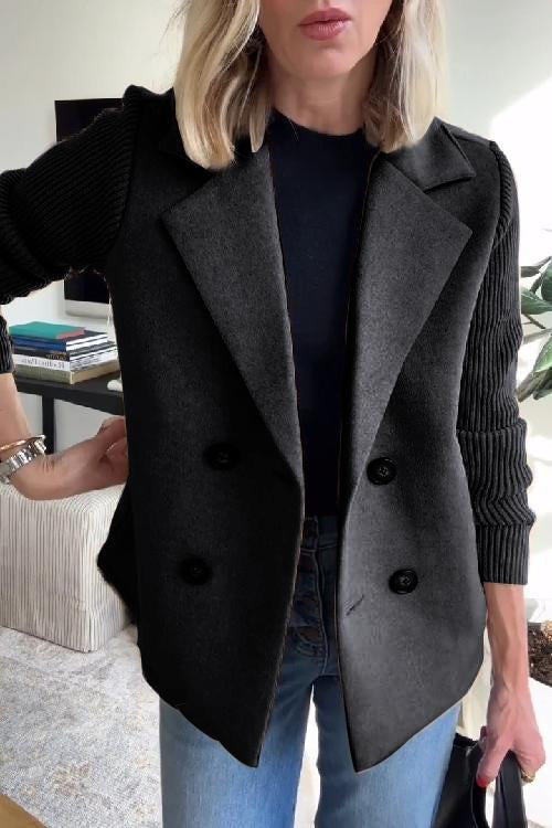 Nova | Fitted Blazer with Ribbed Sleeve Detail